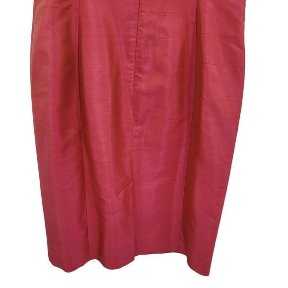 Ann Taylor Petites Iridescent Pink Silk Cocktail Dress 2P Sleeveless Tea Sheath - Picture 5 of 11